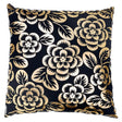 Schumacher Gold & Noir 22" x 22" Angelica Floral Pillow