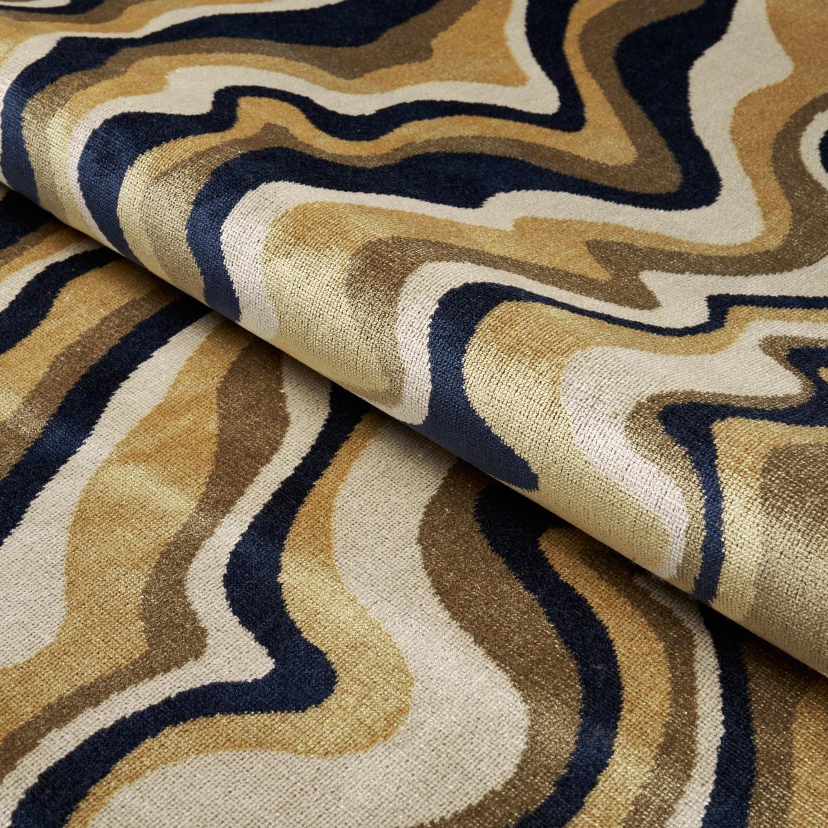 Schumacher Swirl Velvet Neutral Fabric