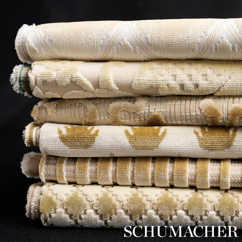 Schumacher Chimay Stripe Velvet Champagne Fabric