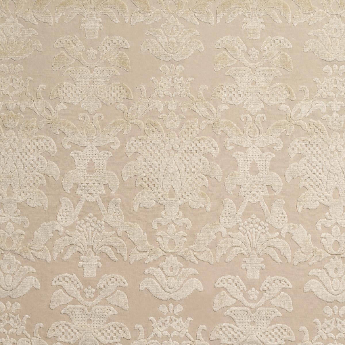 Schumacher Limbourg Damask Velvet Pearl Fabric