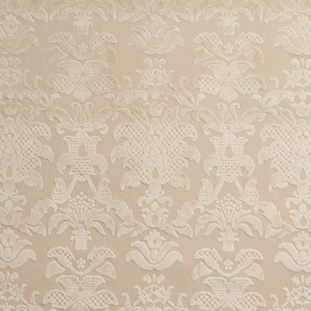 Schumacher Limbourg Damask Velvet Pearl Fabric