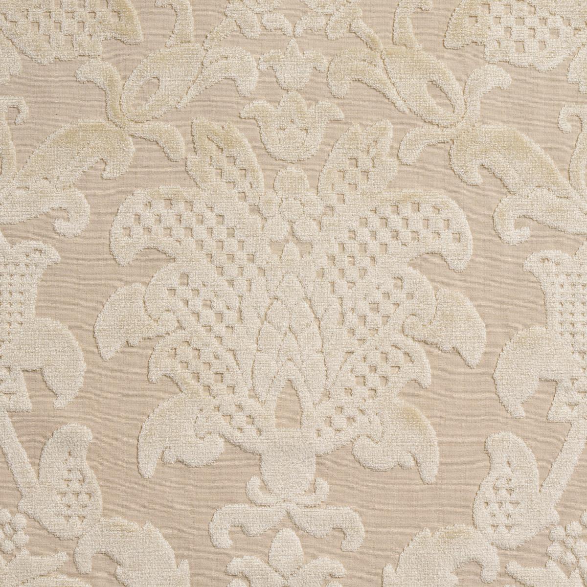 Schumacher Limbourg Damask Velvet Pearl Fabric