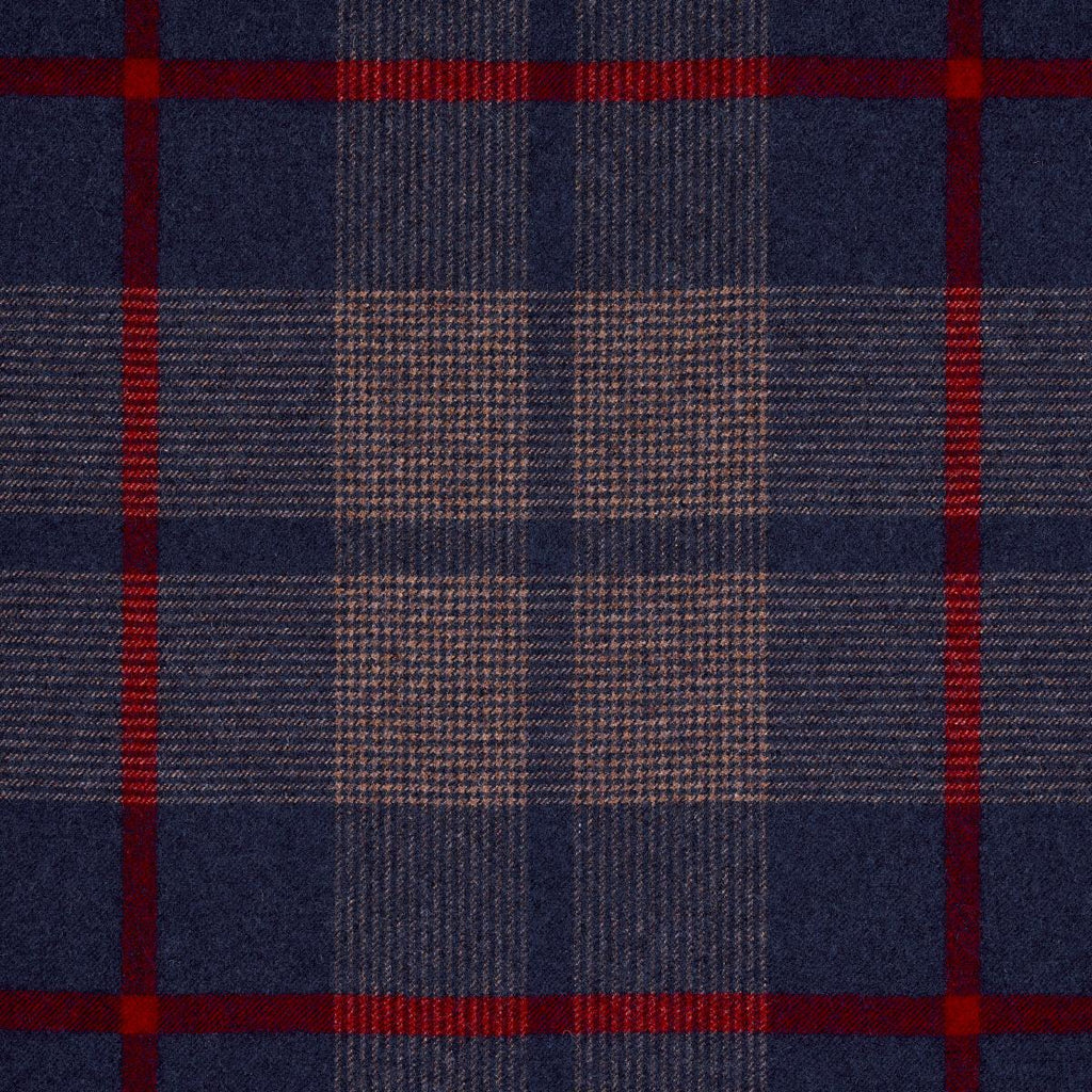 Schumacher Montana Wool Plaid Navy Fabric