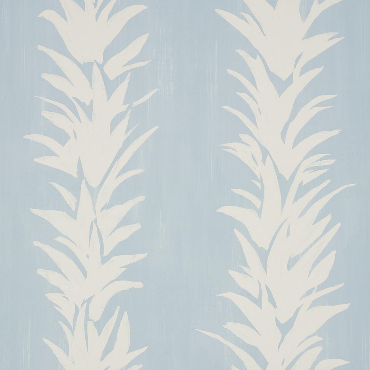 Schumacher Backdrop X Schumacher White Lotus Soft Blue Wallpaper
