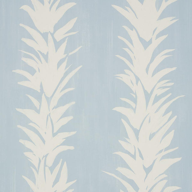 Schumacher Backdrop X Schumacher White Lotus Soft Blue Wallpaper
