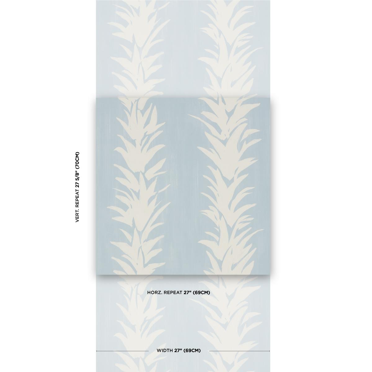 Schumacher Backdrop X Schumacher White Lotus Soft Blue Wallpaper