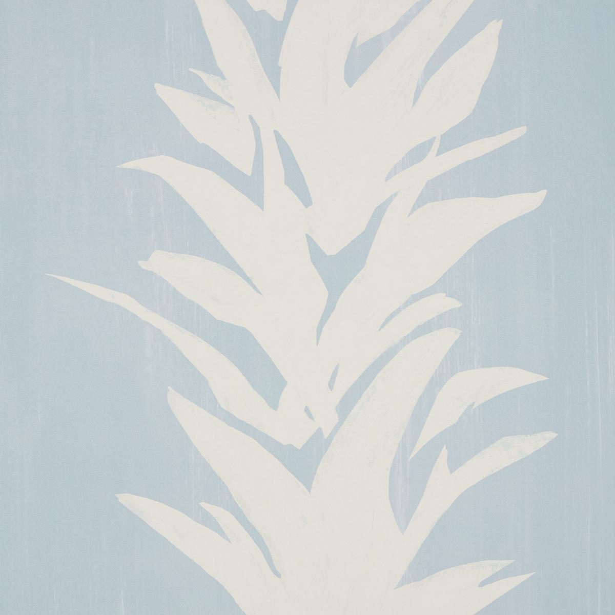 Schumacher Backdrop X Schumacher White Lotus Soft Blue Wallpaper