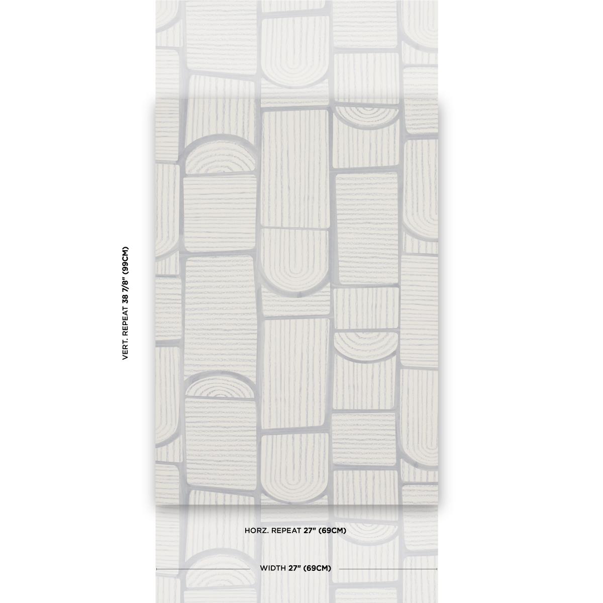 Schumacher Backdrop X Schumacher Bloomsbury Cool Gray Wallpaper