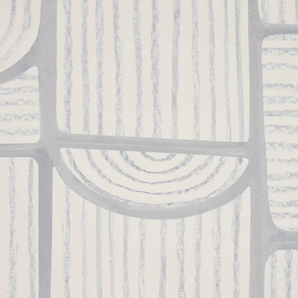 Schumacher Backdrop X Schumacher Bloomsbury Cool Gray Wallpaper