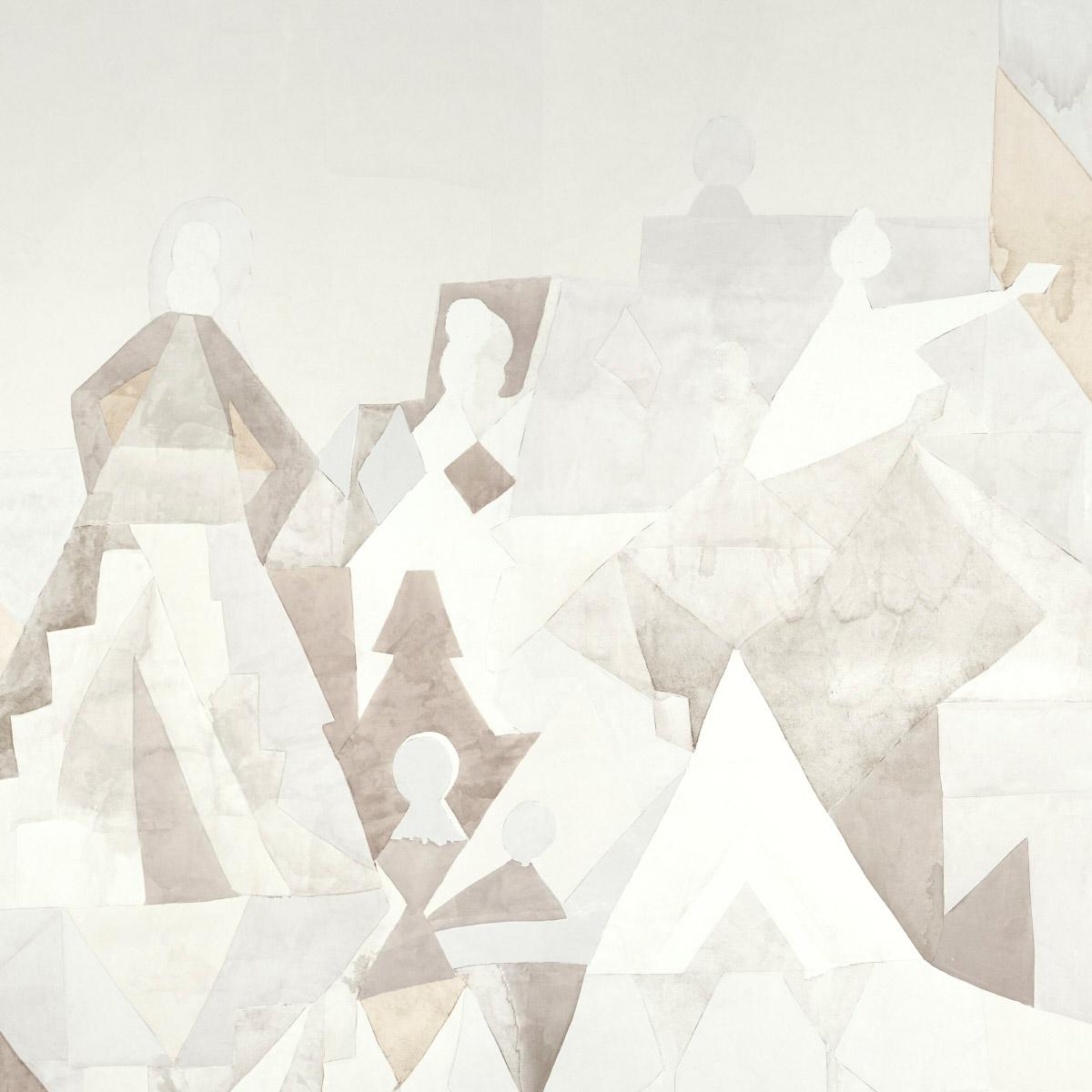 Schumacher Steps Panel Set Argil And Stone Wallpaper