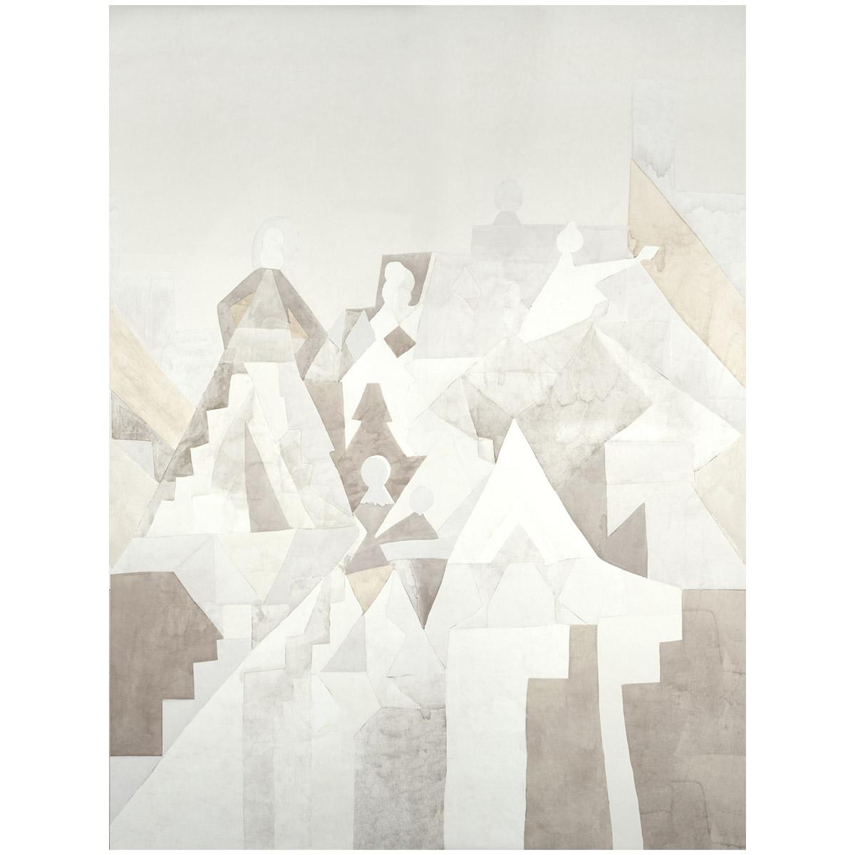 Schumacher Steps Panel Set Argil And Stone Wallpaper