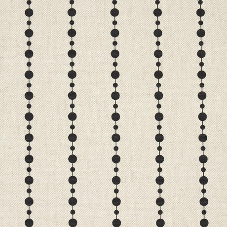 Schumacher Beaded Stripe Black And Cream Fabric