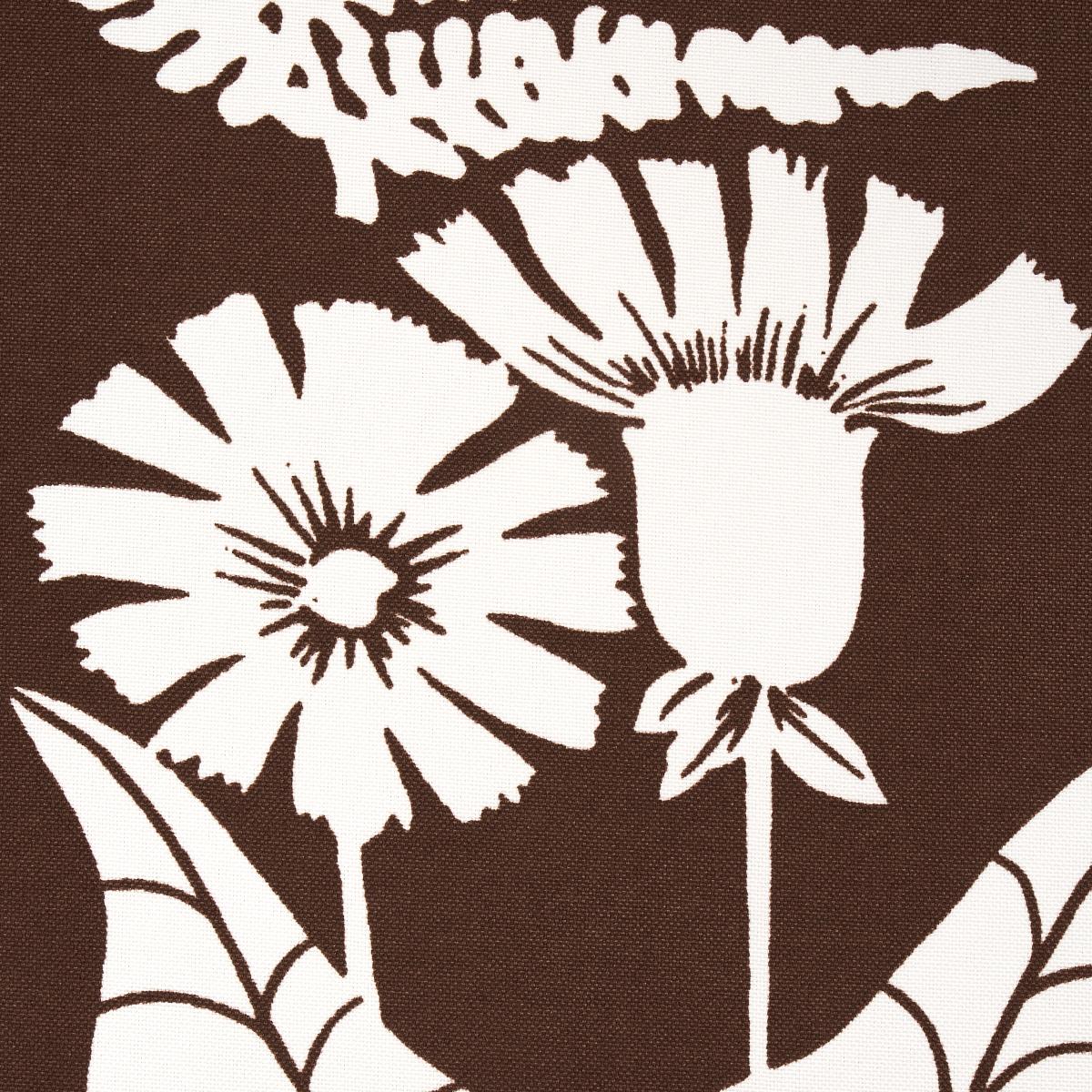 Schumacher Spring Floral Indoor/Outdoor Brown Fabric