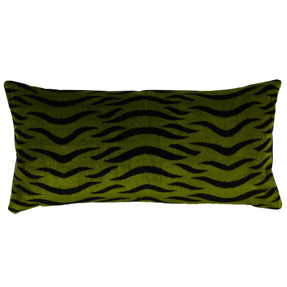 Schumacher Sabi Tiger Velvet Jungle 24" x 12" Pillow