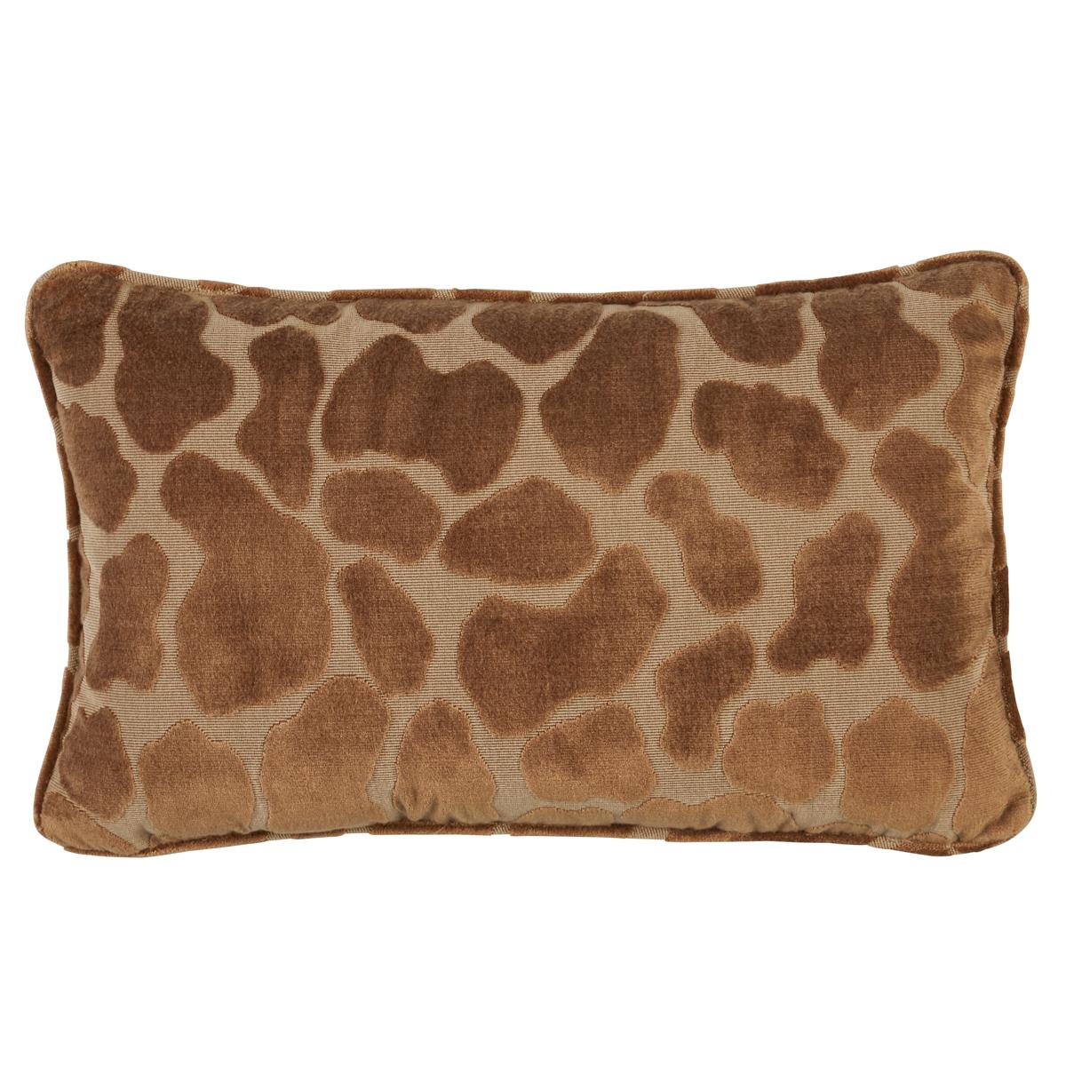 Schumacher Safari 20" x 12" Giraffe Velvet Pillow