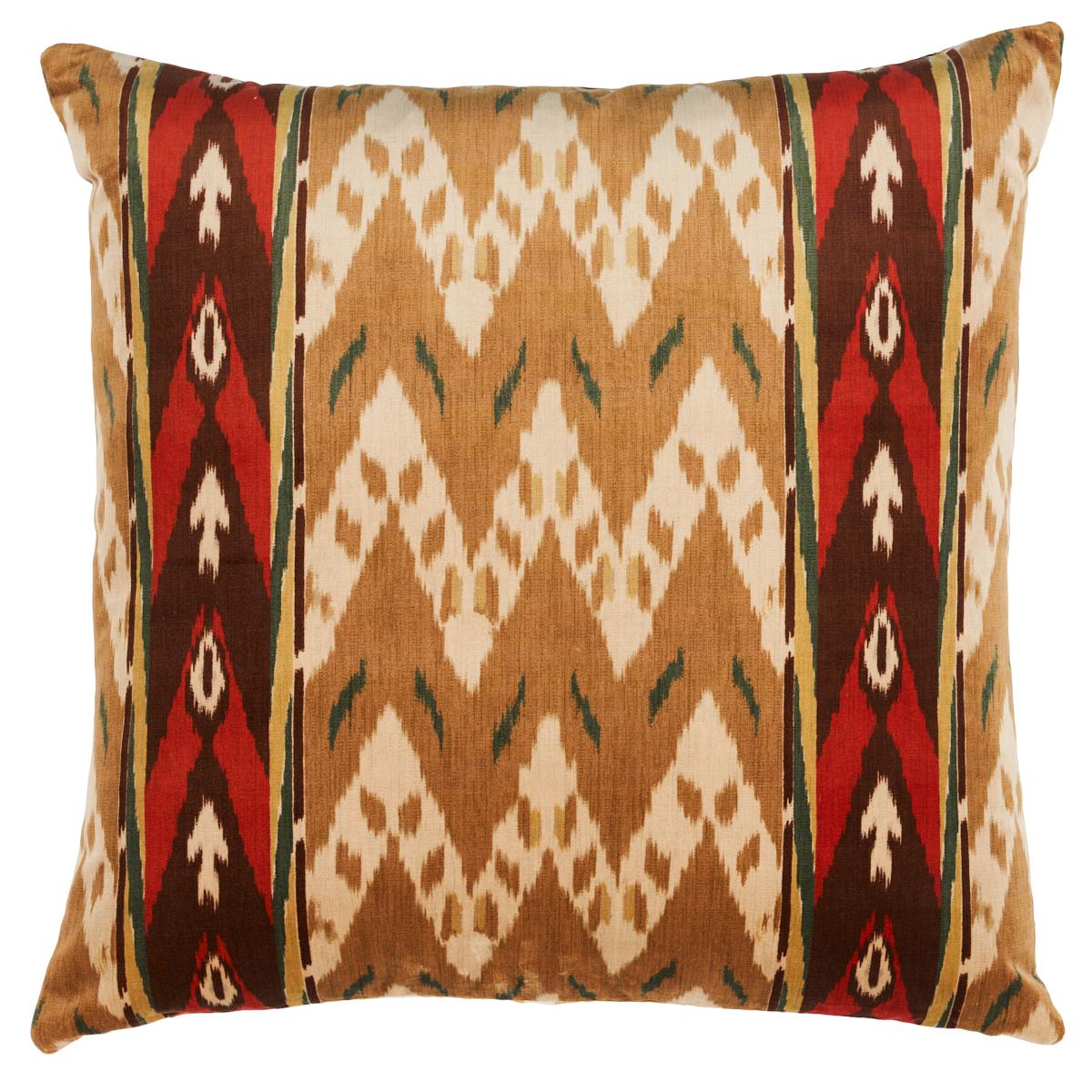 Schumacher Samar Ikat Velvet Gold 22" x 22" Pillow