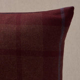 Schumacher Burgundy 22" x 22" Montana Wool Plaid Pillow