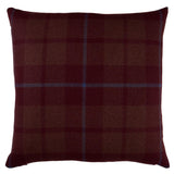 Schumacher Burgundy 22" x 22" Montana Wool Plaid Pillow
