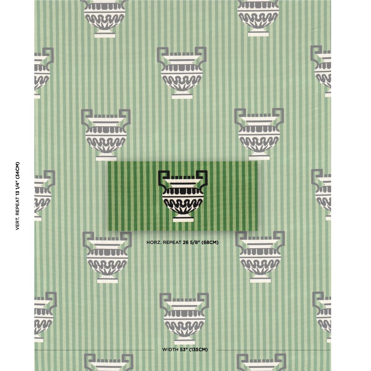 Schumacher Clermont Pingl Green Fabric
