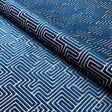 Schumacher Lisboa Velvet Midnight Blue Fabric