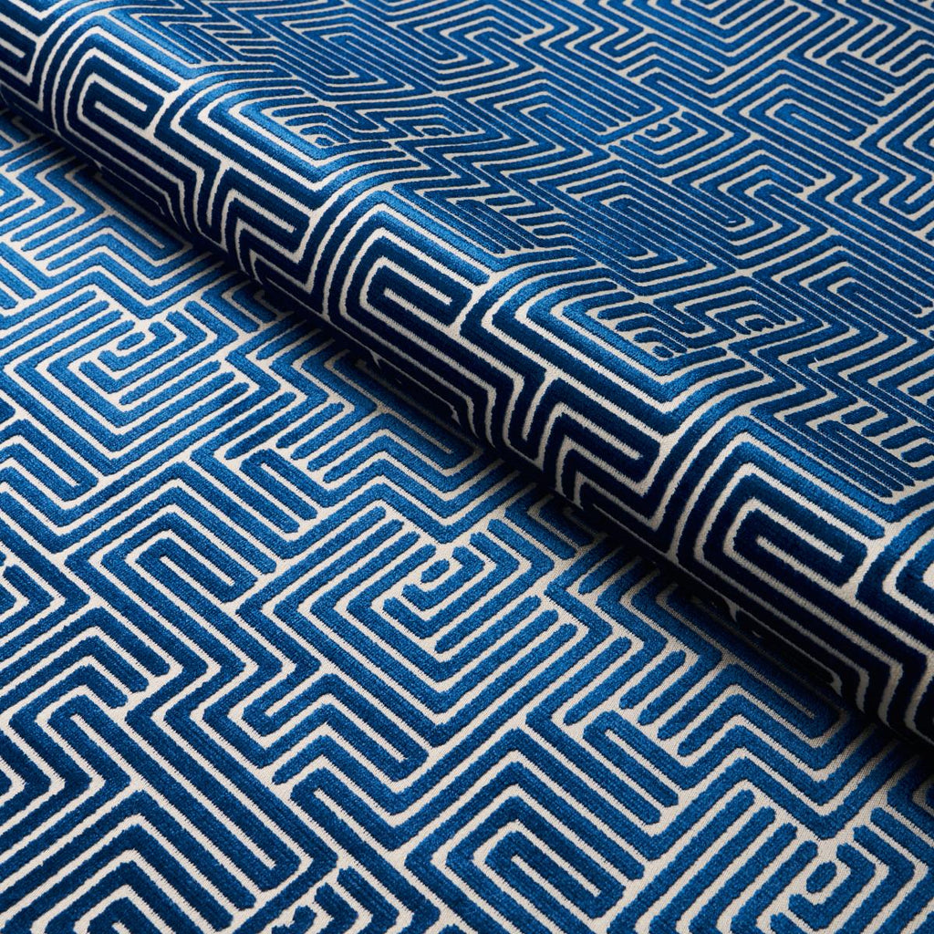 Schumacher Lisboa Velvet Midnight Blue Fabric