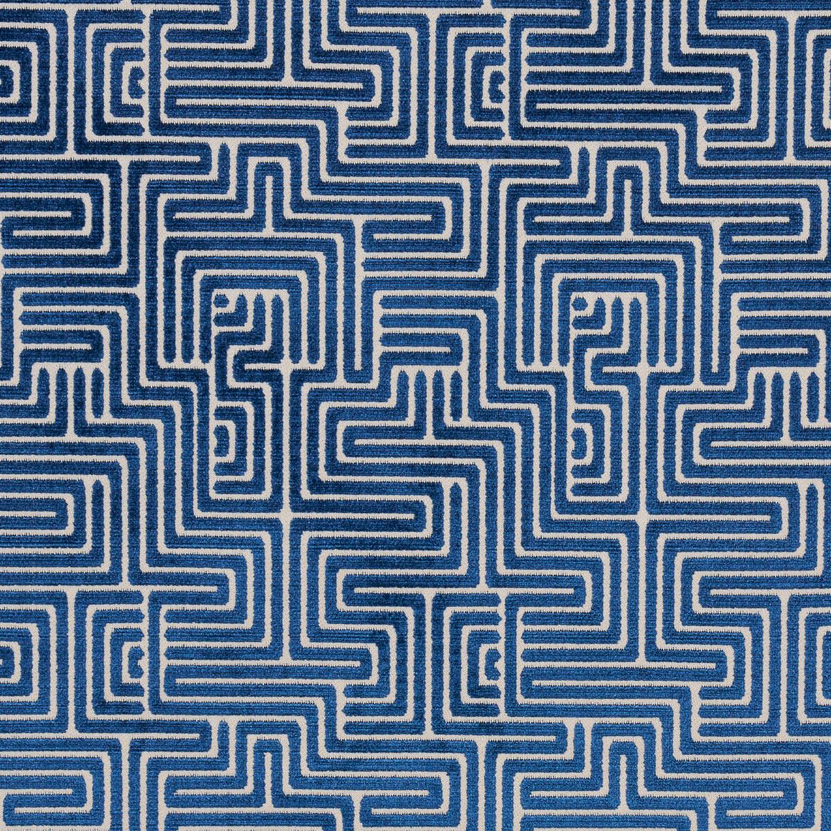 Schumacher Lisboa Velvet Midnight Blue Fabric