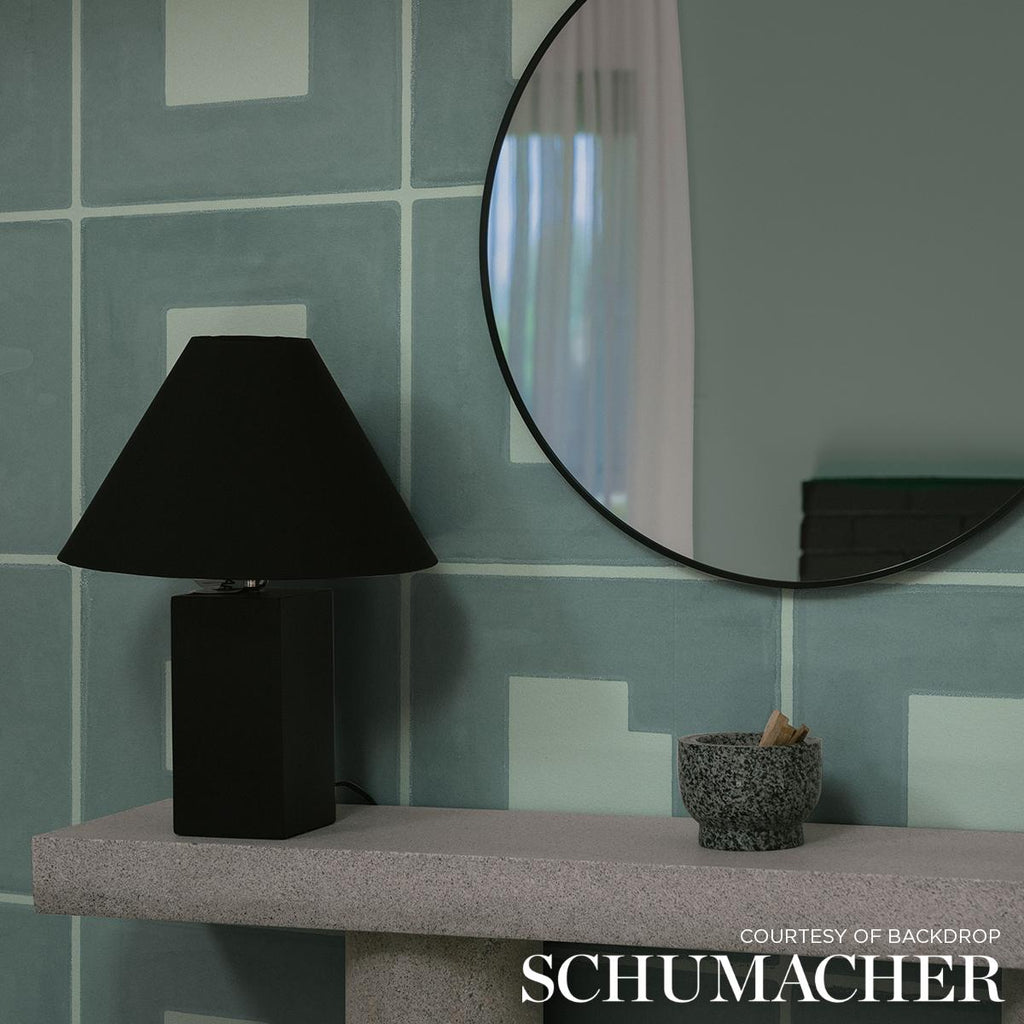 Schumacher Palindrome Teal Wallpaper