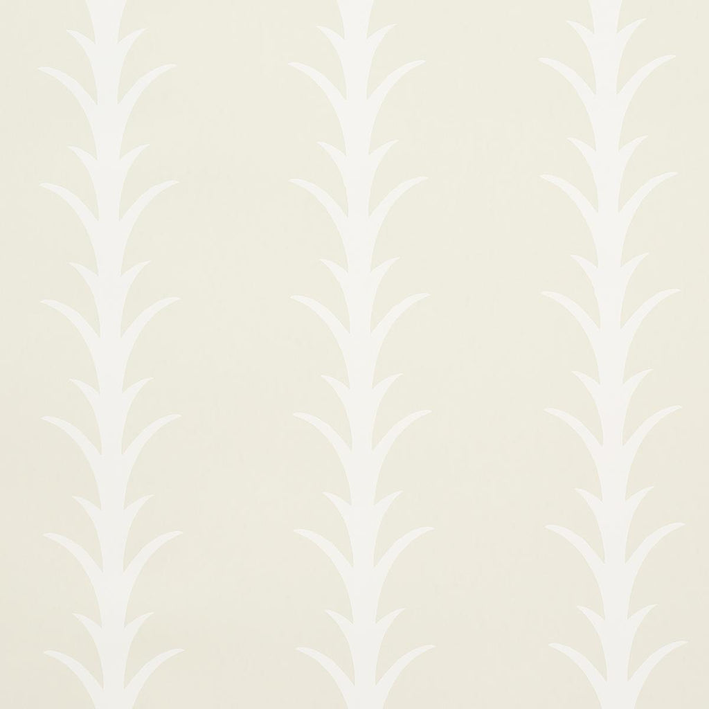 Schumacher Acanthus Stripe Ivory On Neutral Wallpaper