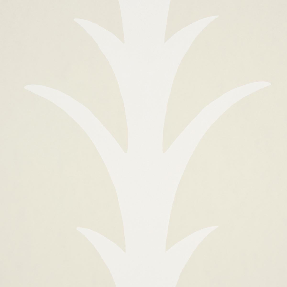 Schumacher Acanthus Stripe Ivory On Neutral Wallpaper