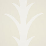 Schumacher Acanthus Stripe Ivory On Neutral Wallpaper