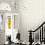 Schumacher Acanthus Stripe Ivory On Neutral Wallpaper