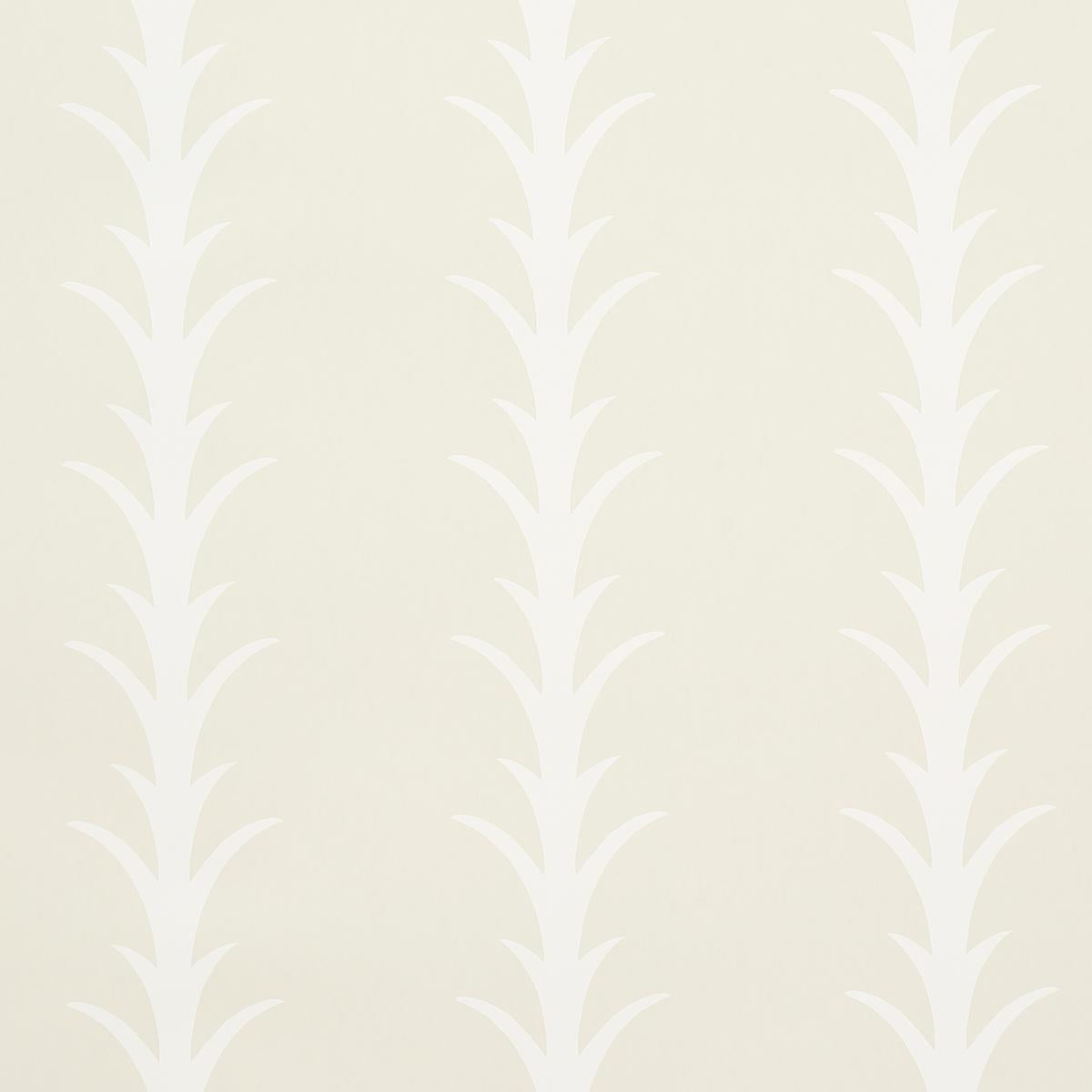 Schumacher Acanthus Stripe Ivory On Neutral Wallpaper