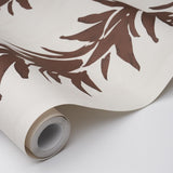 Schumacher Backdrop X Schumacher White Lotus Cocoa Wallpaper