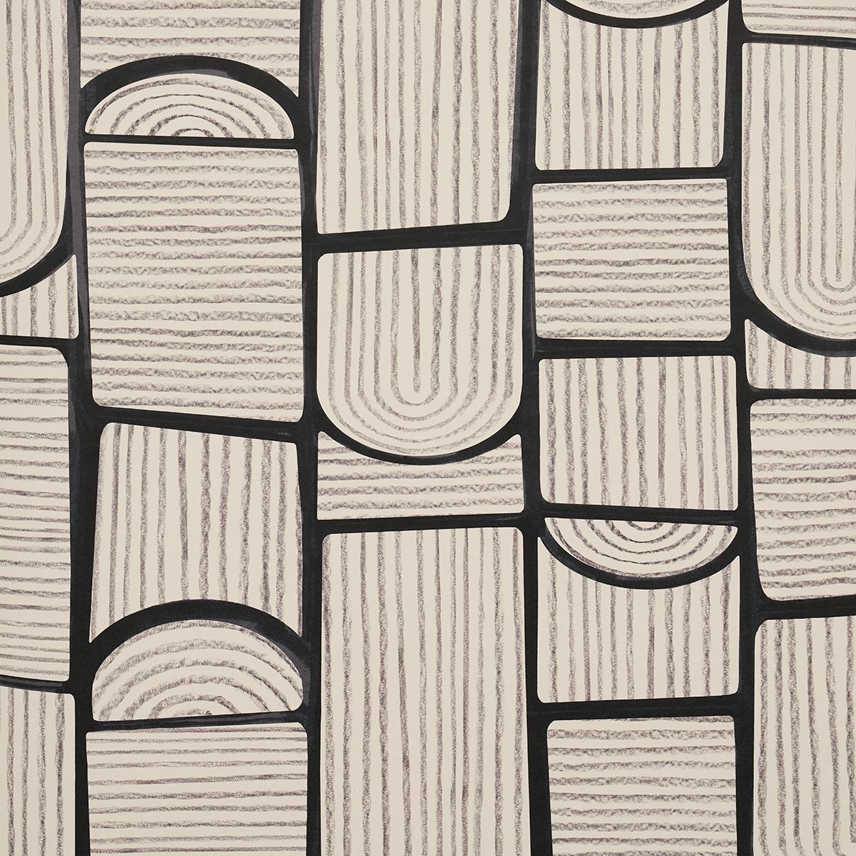 Schumacher X Backdrop Bloomsbury Carbon Wallpaper