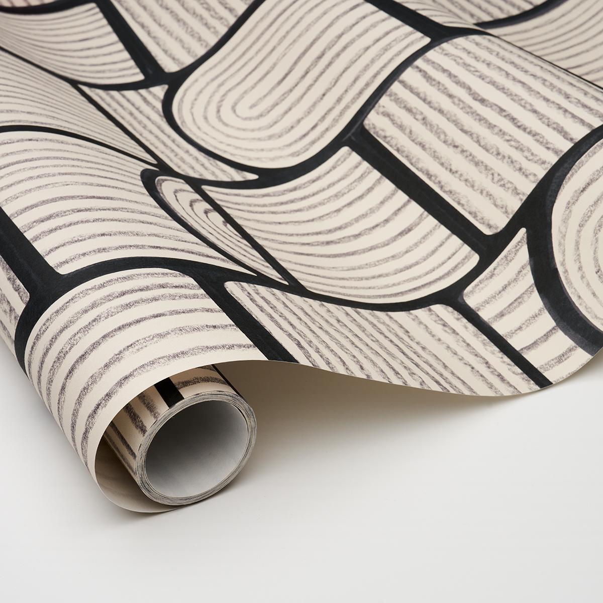 Schumacher X Backdrop Bloomsbury Carbon Wallpaper - Thumbnail 2