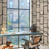 Schumacher Backdrop X Schumacher Bloomsbury Carbon Wallpaper