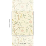 Schumacher Wisteria Sisal Teal & Soft Pink Wallpaper