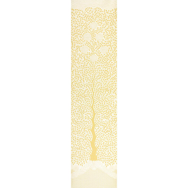 Schumacher Kayon Sisal Panel Soft Yellow Wallpaper