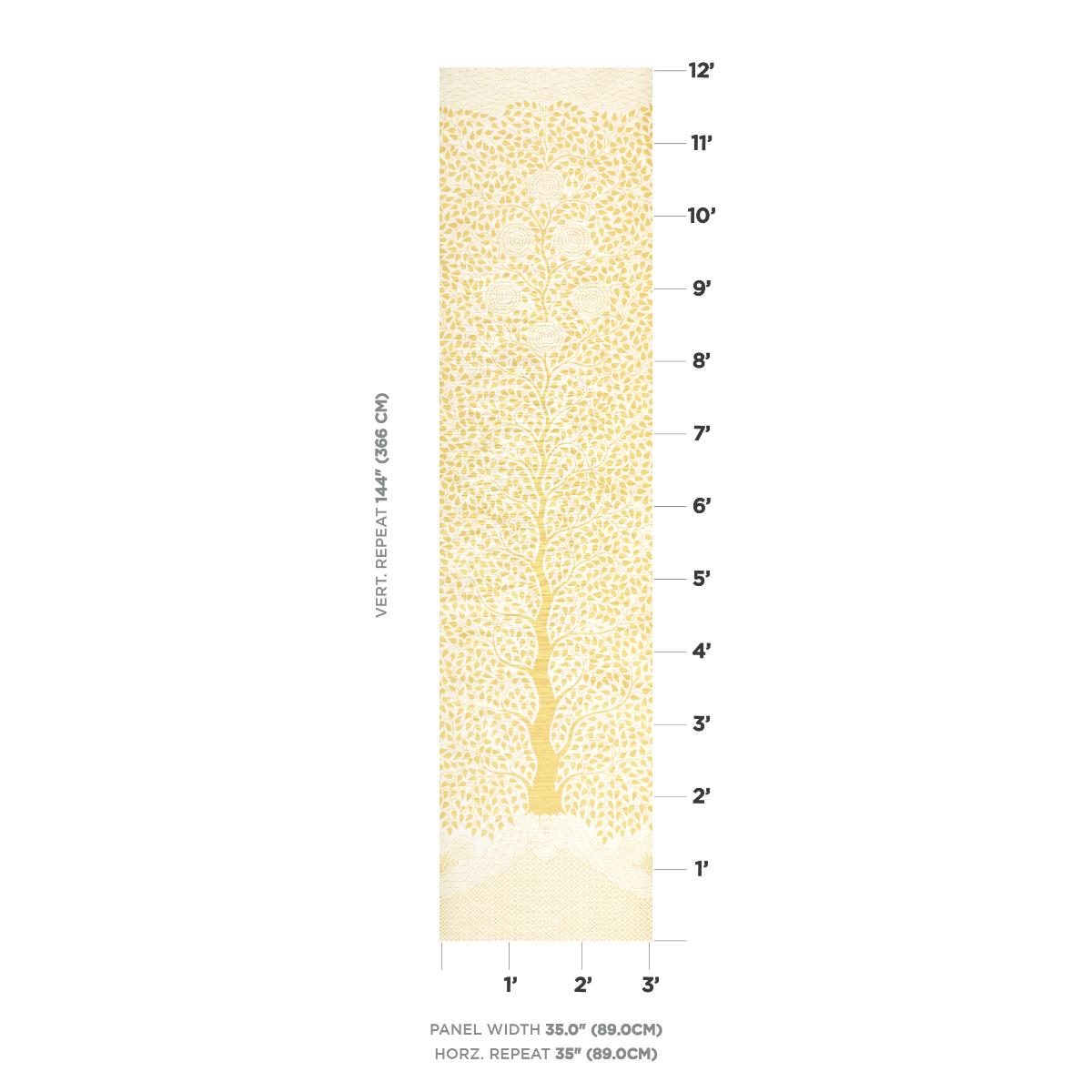 Schumacher Kayon Sisal Panel Soft Yellow Wallpaper