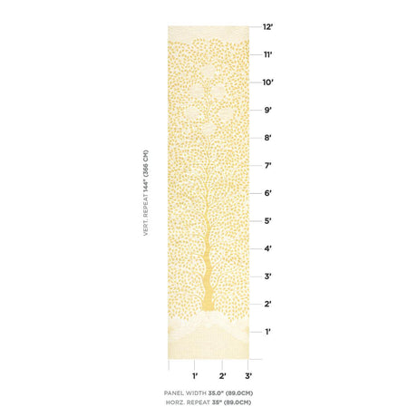 Schumacher Kayon Sisal Panel Soft Yellow Wallpaper