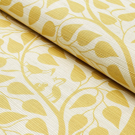 Schumacher Kayon Sisal Panel Soft Yellow Wallpaper