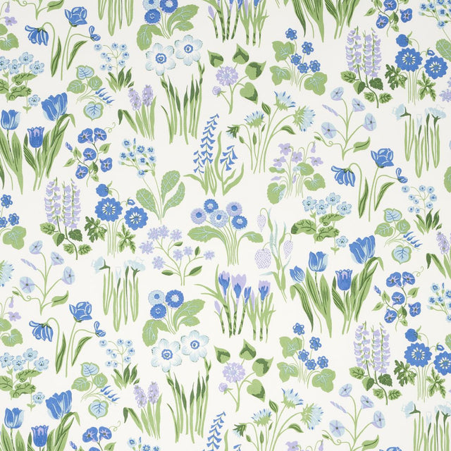 Schumacher Carly Blue Bell Fabric