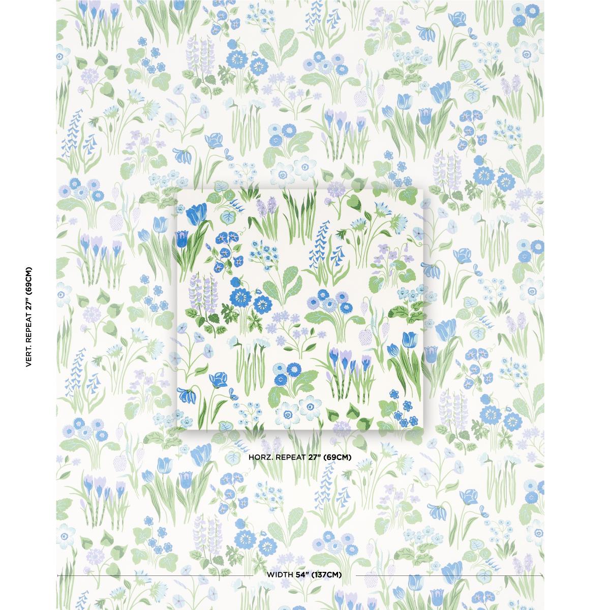 Schumacher Carly Blue Bell Fabric