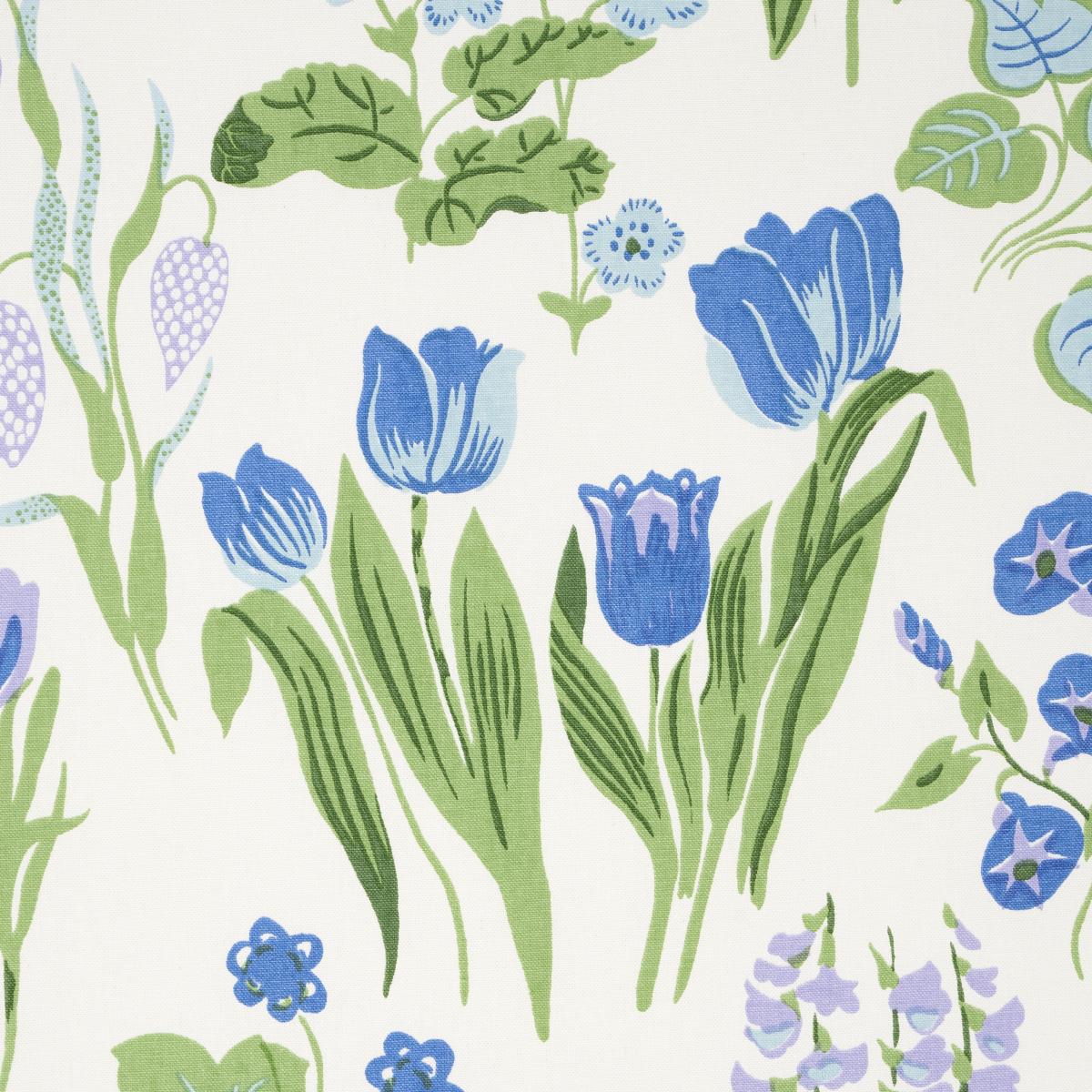 Schumacher Carly Blue Bell Fabric
