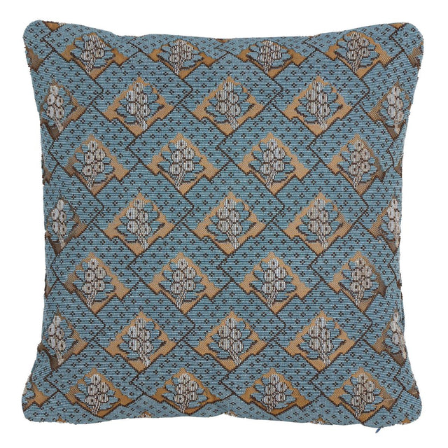 Schumacher Worcester Blue 16" x 16" Blair Silk Pingl Pillow
