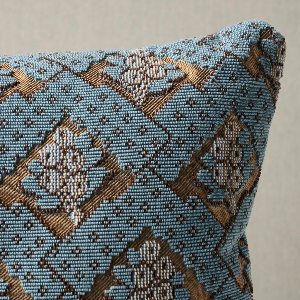 Schumacher Blair Silk Pingl Worcester Blue 16" x 16" Pillow