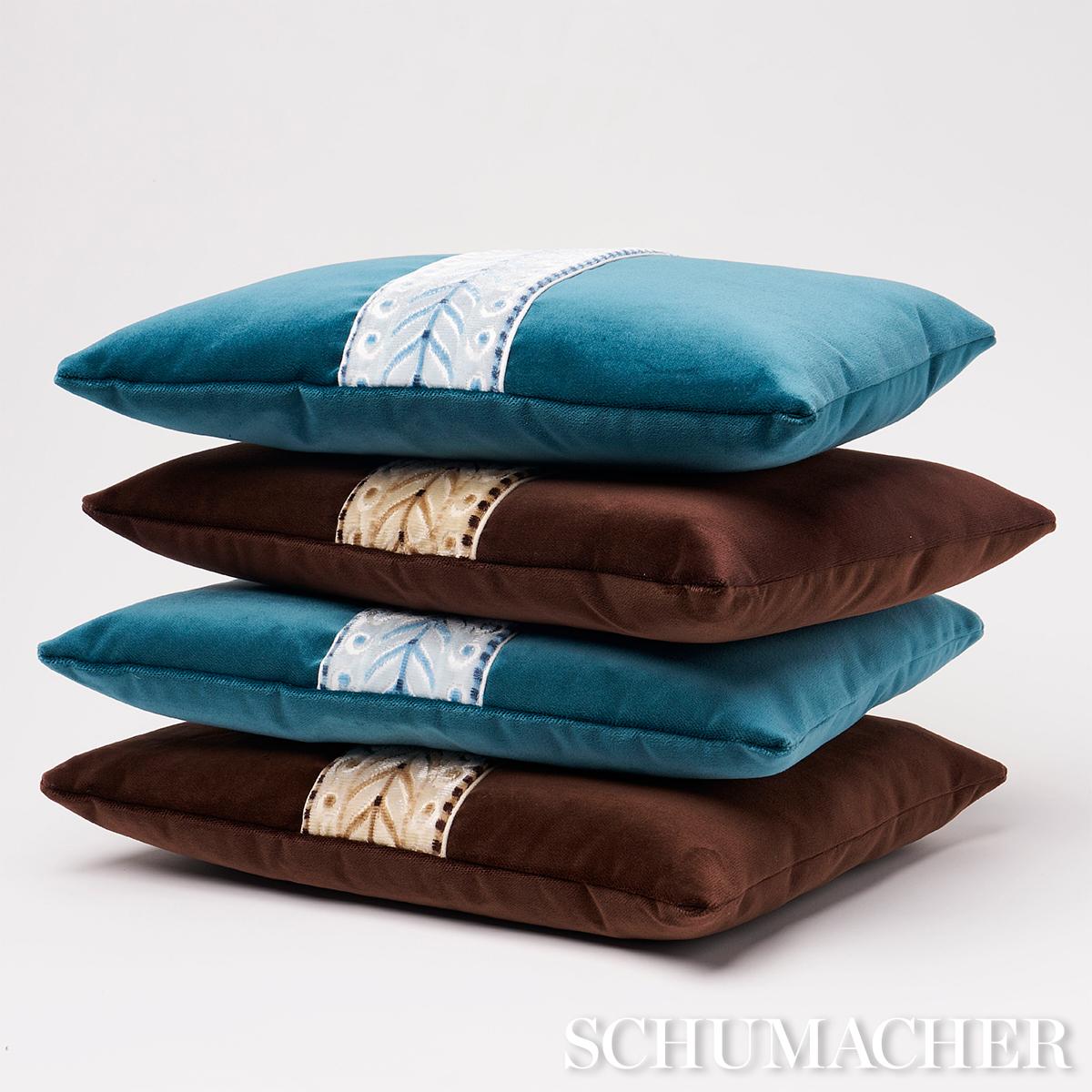 Schumacher Marion Velvet Prussian 16" x 12" Pillow