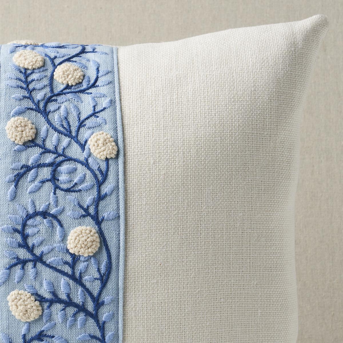 Schumacher Ivory & Blue 18" x 18" Ashoka Pillow