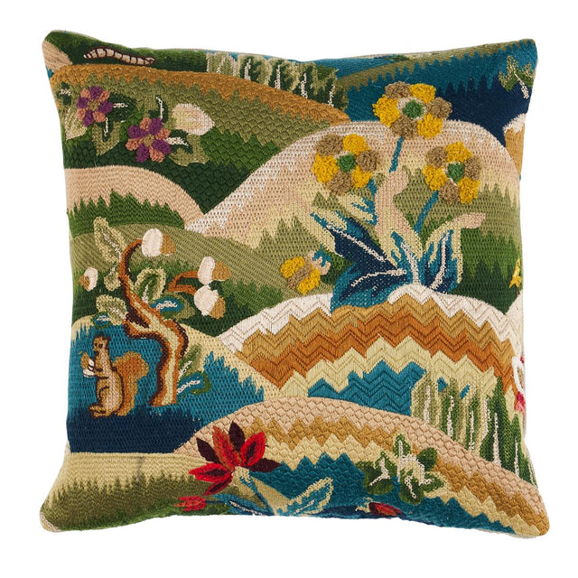 Schumacher Document 14" x 14" Gerry Embroidery Pillow B