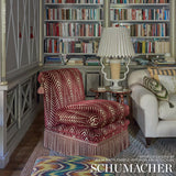 Schumacher Zebra Velvet Gold Plum Fabric